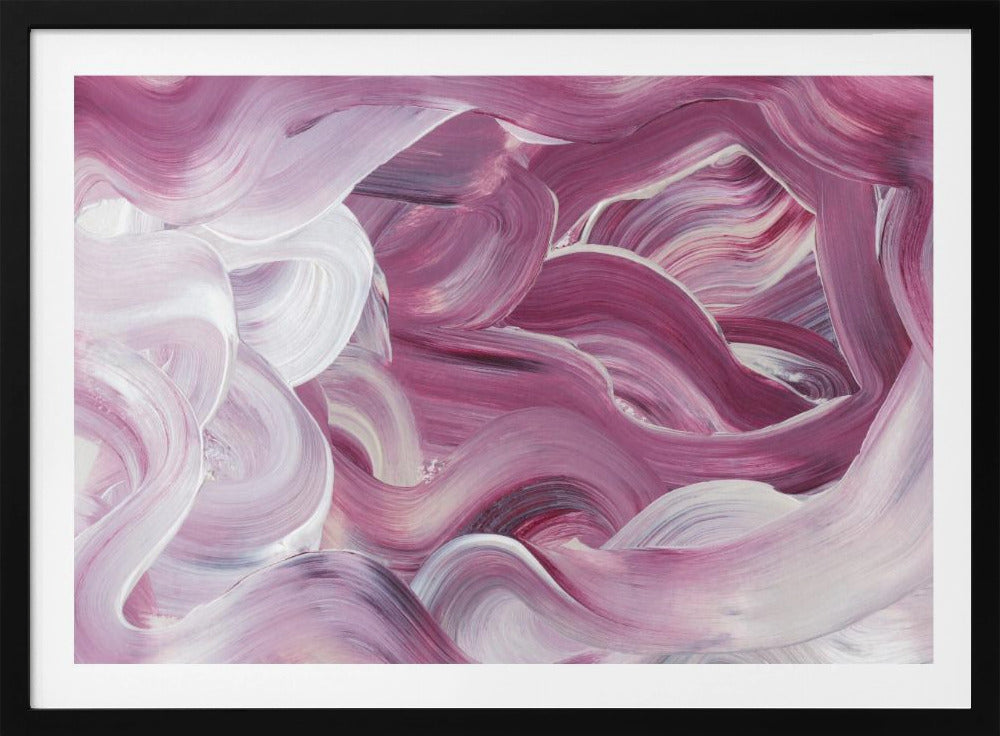 Expressive Pink and White Brushstrokes | Poster