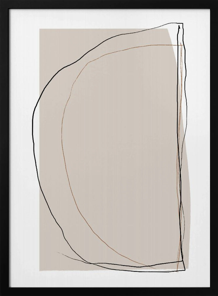 Elegant Line Art On A Neutral Beige Background | Poster