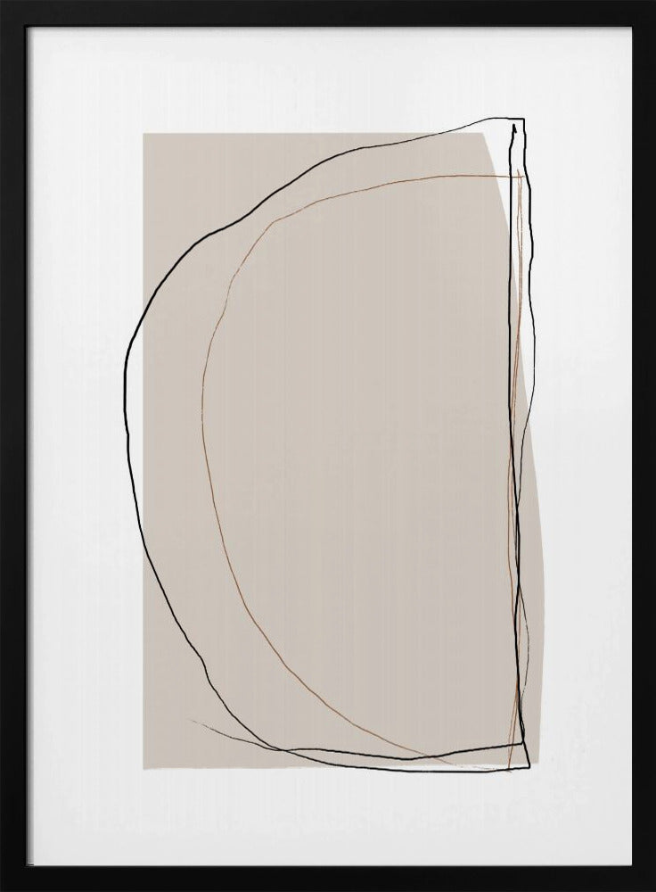 Elegant Line Art On A Neutral Beige Background | Poster