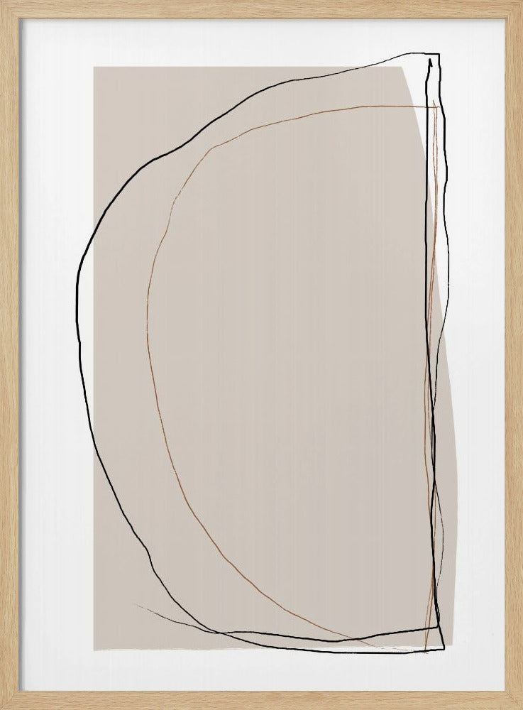 Elegant Line Art On A Neutral Beige Background | Poster