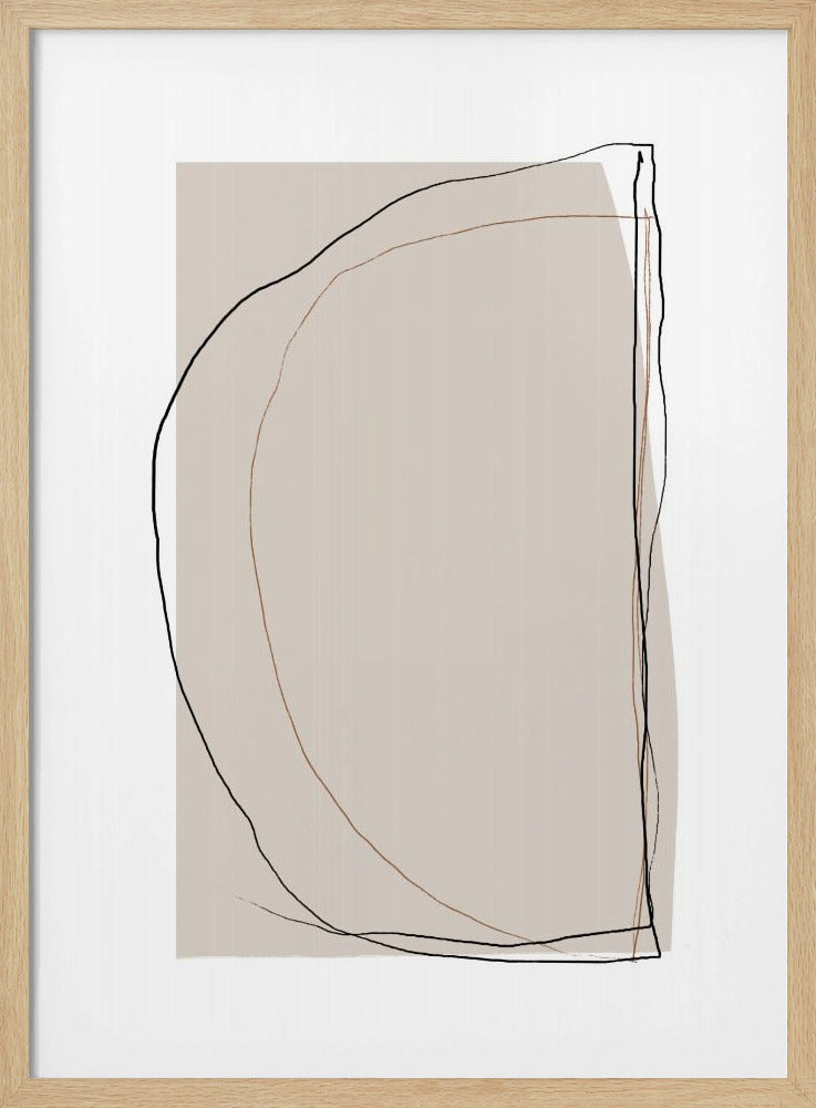 Elegant Line Art On A Neutral Beige Background | Poster