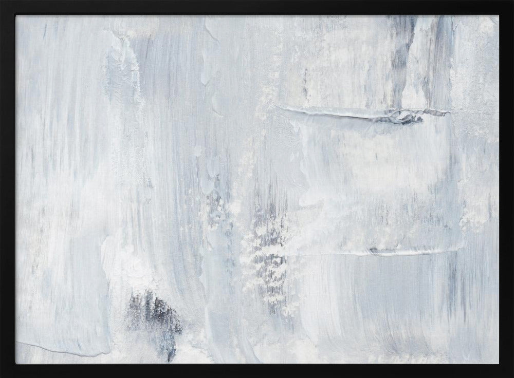Brushstrokes In Soft Gray And White Tones | Poster