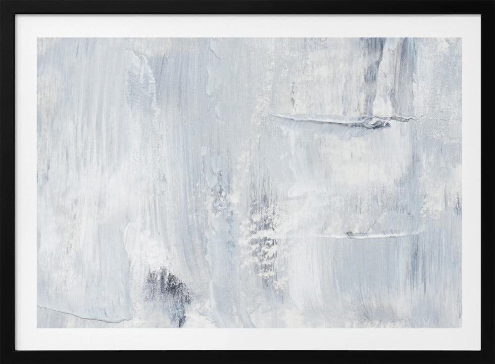 Brushstrokes In Soft Gray And White Tones | Poster