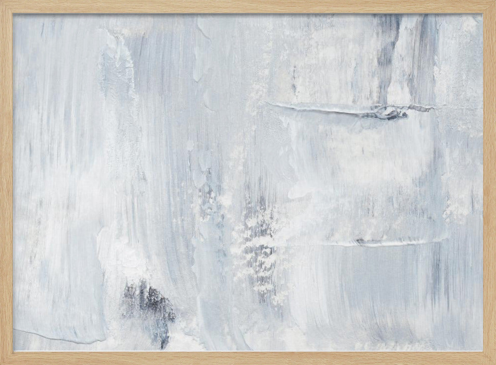Brushstrokes In Soft Gray And White Tones | Poster