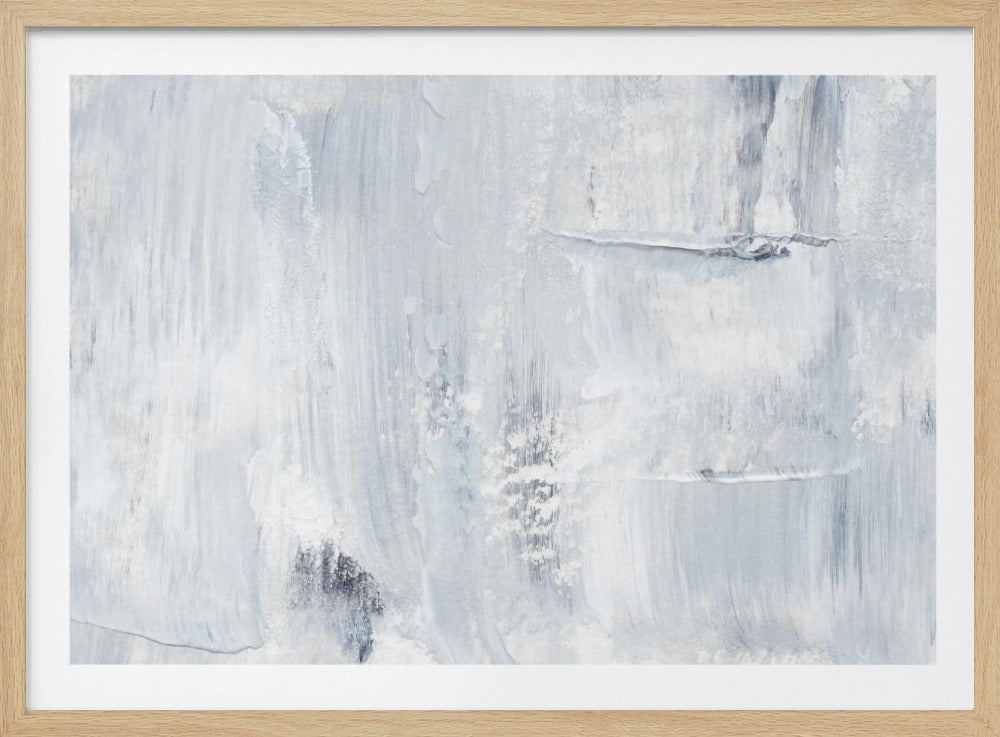 Brushstrokes In Soft Gray And White Tones | Poster