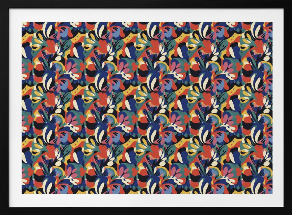 Vibrant Flowery Waves | Poster