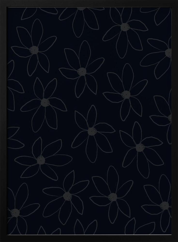 Black Airy Flowers | Poster
