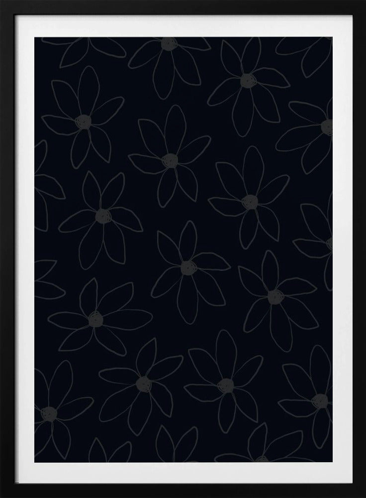 Black Airy Flowers | Poster