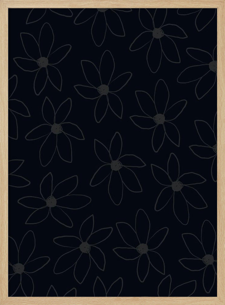 Black Airy Flowers | Poster