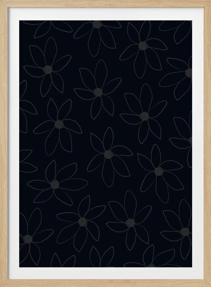 Black Airy Flowers | Poster