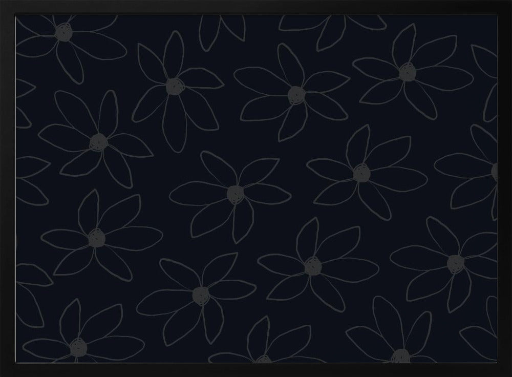 Black Airy Flowers | Poster