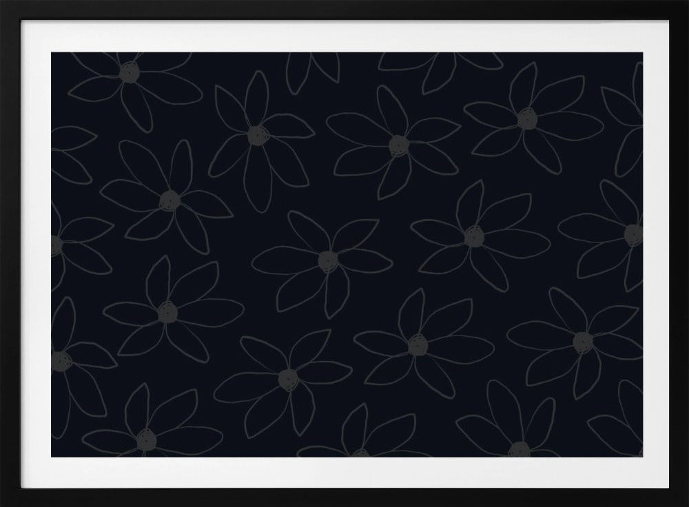 Black Airy Flowers | Poster