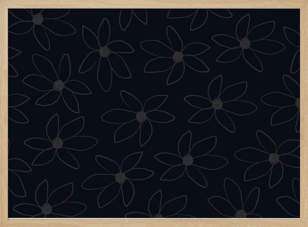 Black Airy Flowers | Poster