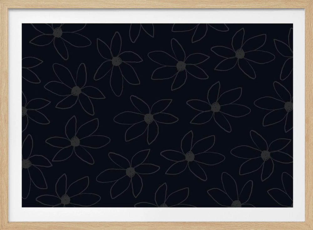 Black Airy Flowers | Poster