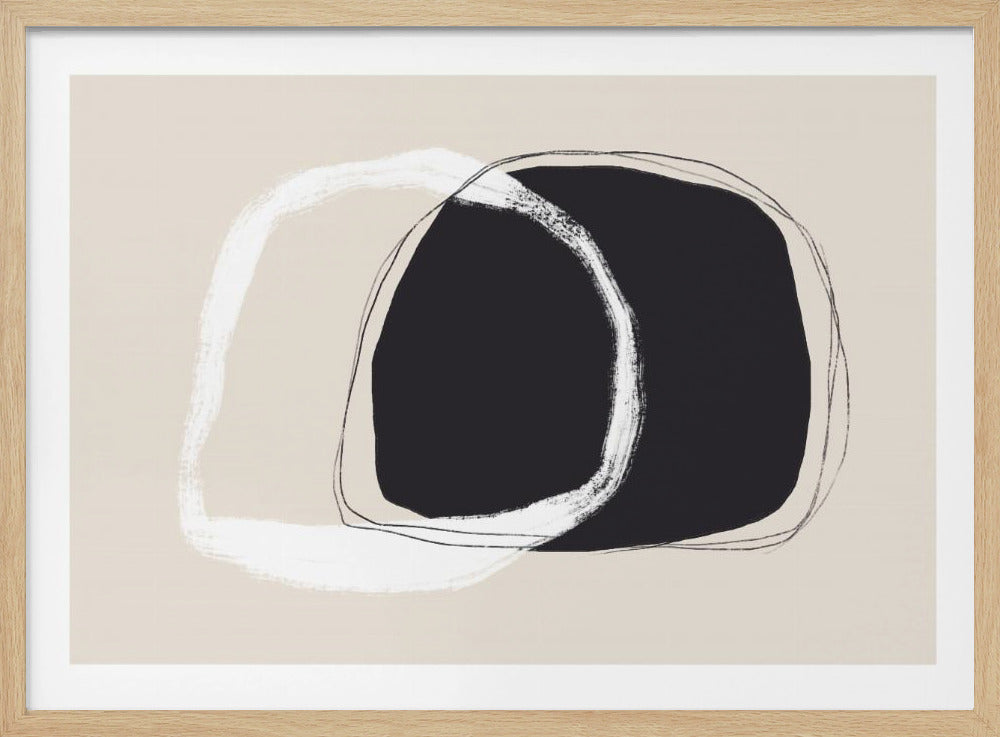 Overlapping Black And White Irregular Shapes | Poster