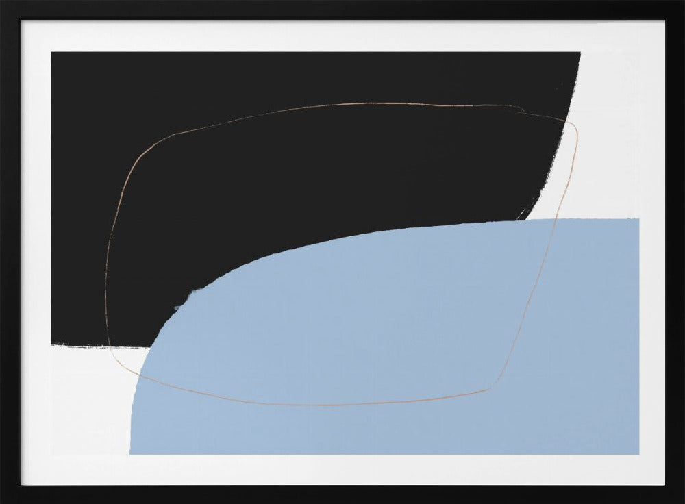 Interwoven Contrast Black Bold Meets Blue Soft | Poster