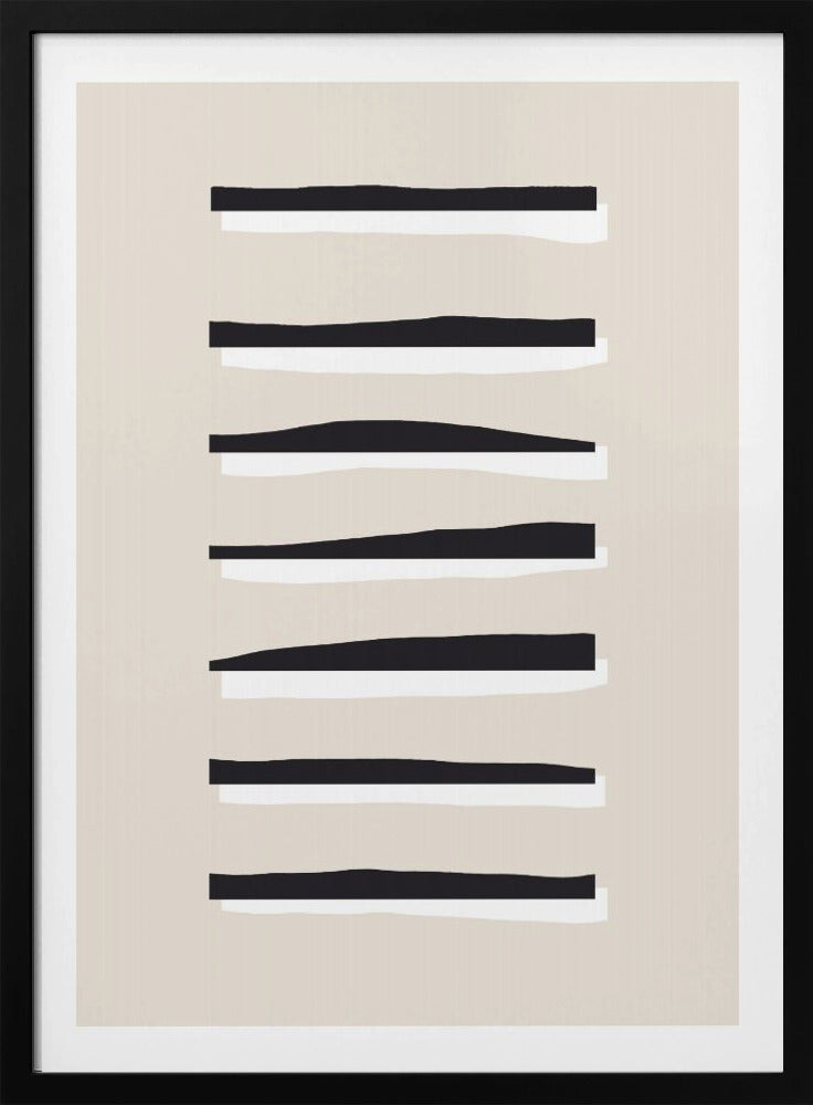 Black And White Horizontal Lines | Poster