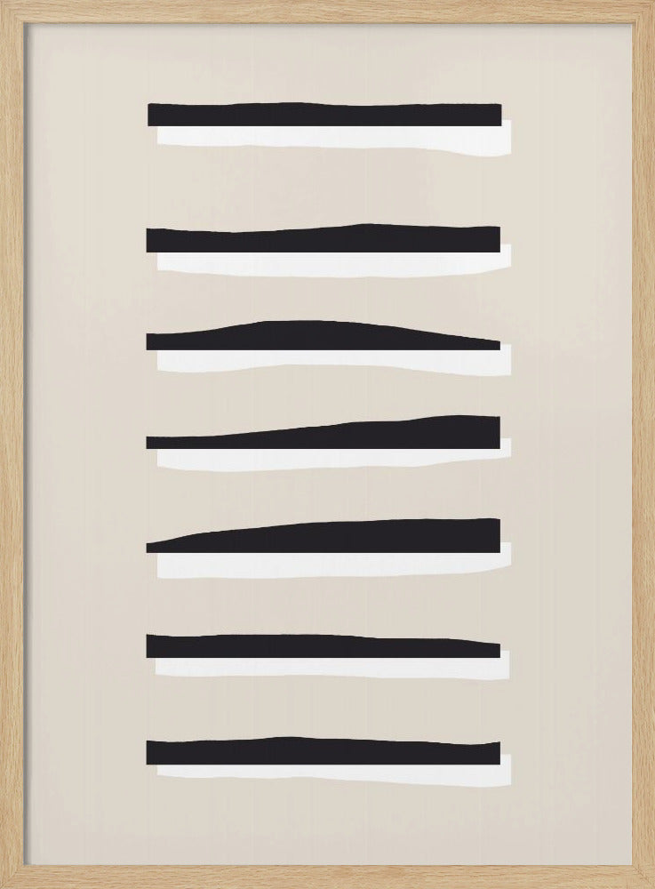 Black And White Horizontal Lines | Poster
