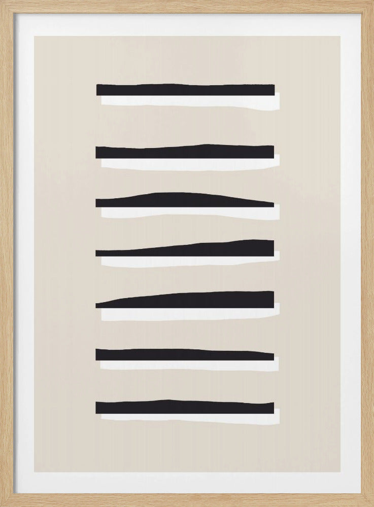Black And White Horizontal Lines | Poster