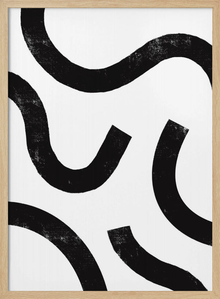 Curved Monochrome Paths | Poster