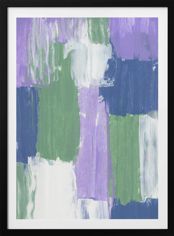 Bold Brushstrokes in Lavender Green and Blue Hues | Poster