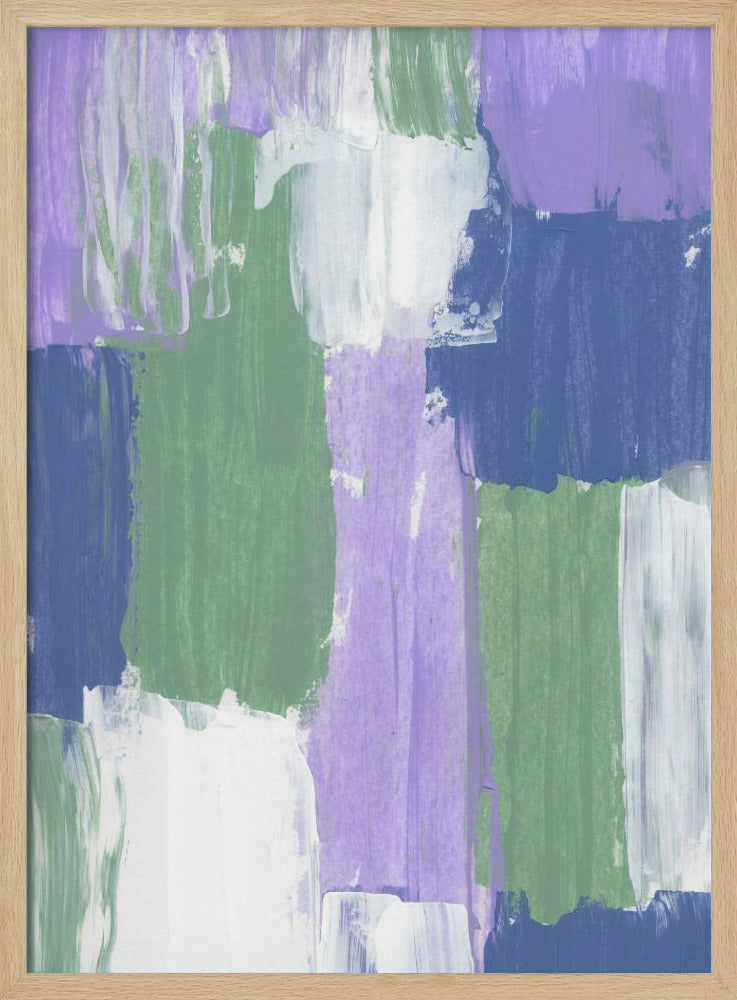 Bold Brushstrokes in Lavender Green and Blue Hues | Poster