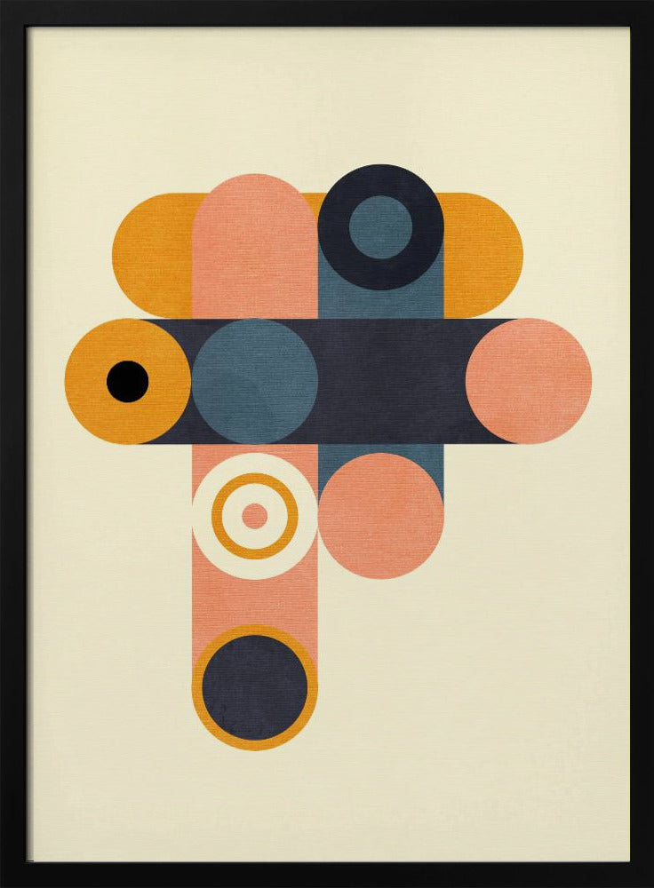 Rainbow Plus Shapes  Blue Mustard8 | Poster