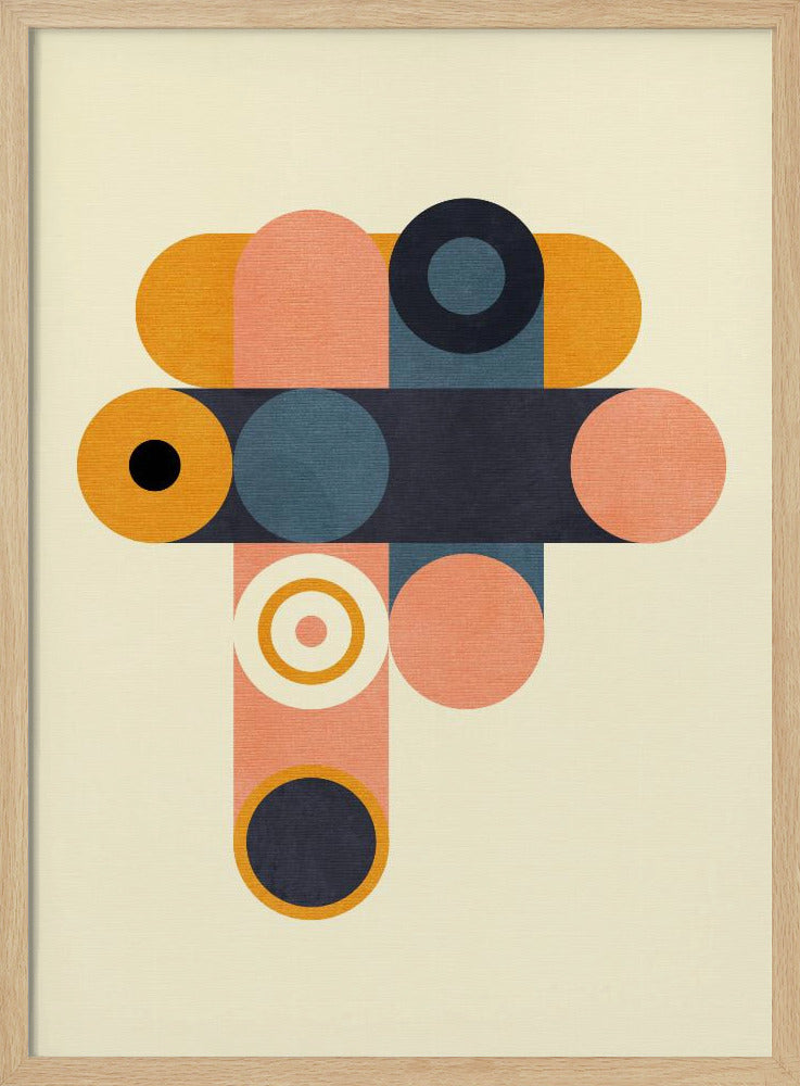 Rainbow Plus Shapes  Blue Mustard8 | Poster