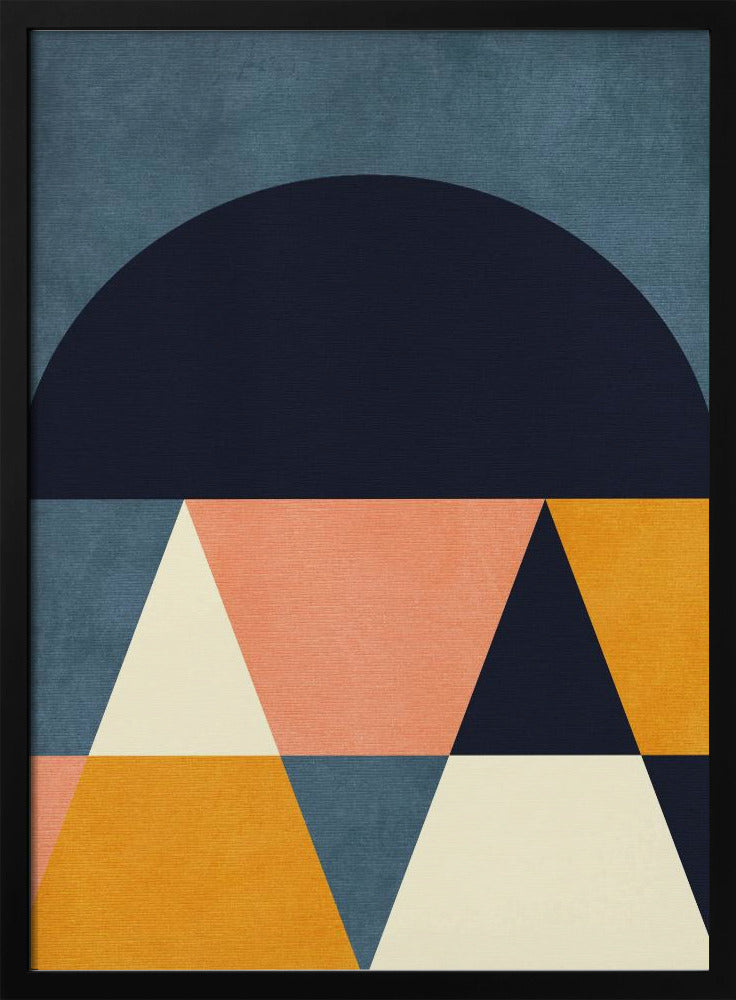 Rainbow Plus Shapes  Blue Mustard4 | Poster