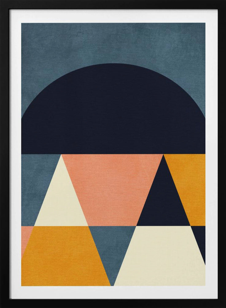 Rainbow Plus Shapes  Blue Mustard4 | Poster