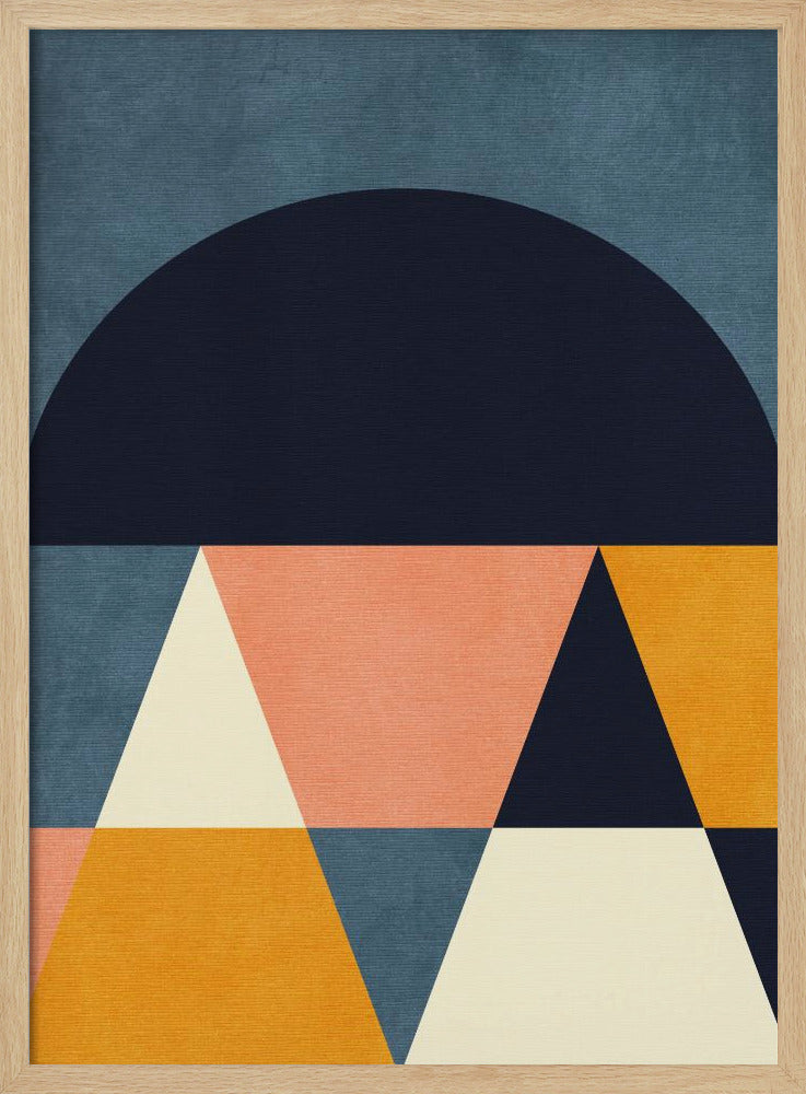 Rainbow Plus Shapes  Blue Mustard4 | Poster