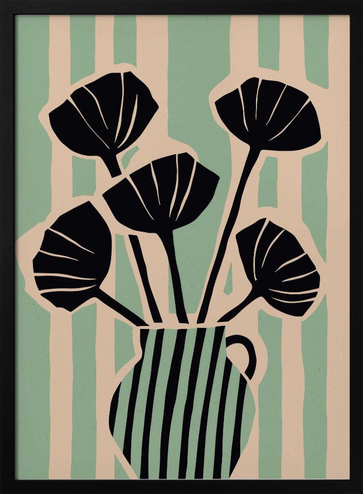 Striped Blooms Vase | Poster