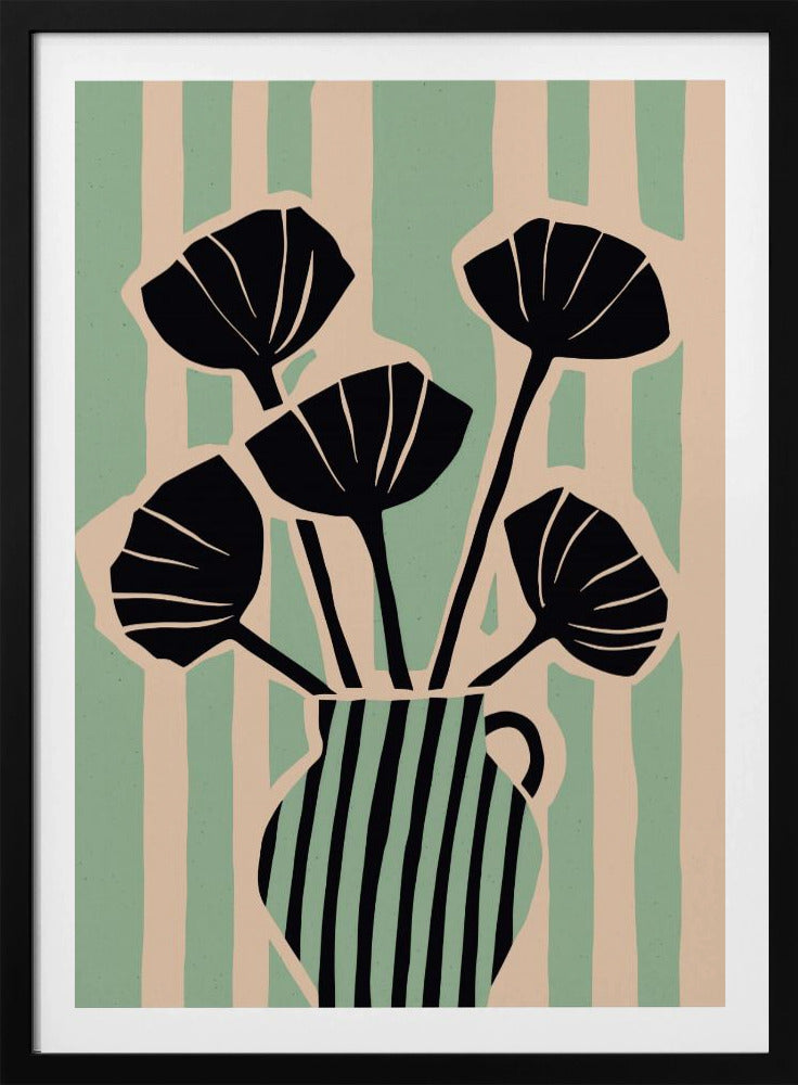 Striped Blooms Vase | Poster