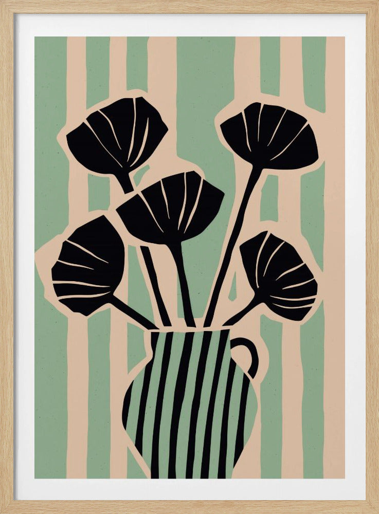 Striped Blooms Vase | Poster