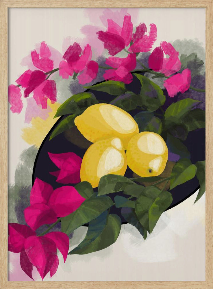 Bougainvillea and lemons | Poster