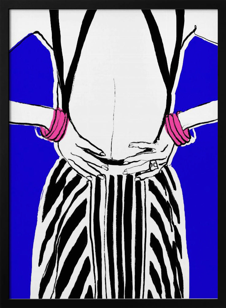 Bold Stripes, Blue Background | Poster
