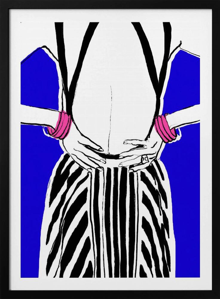 Bold Stripes, Blue Background | Poster
