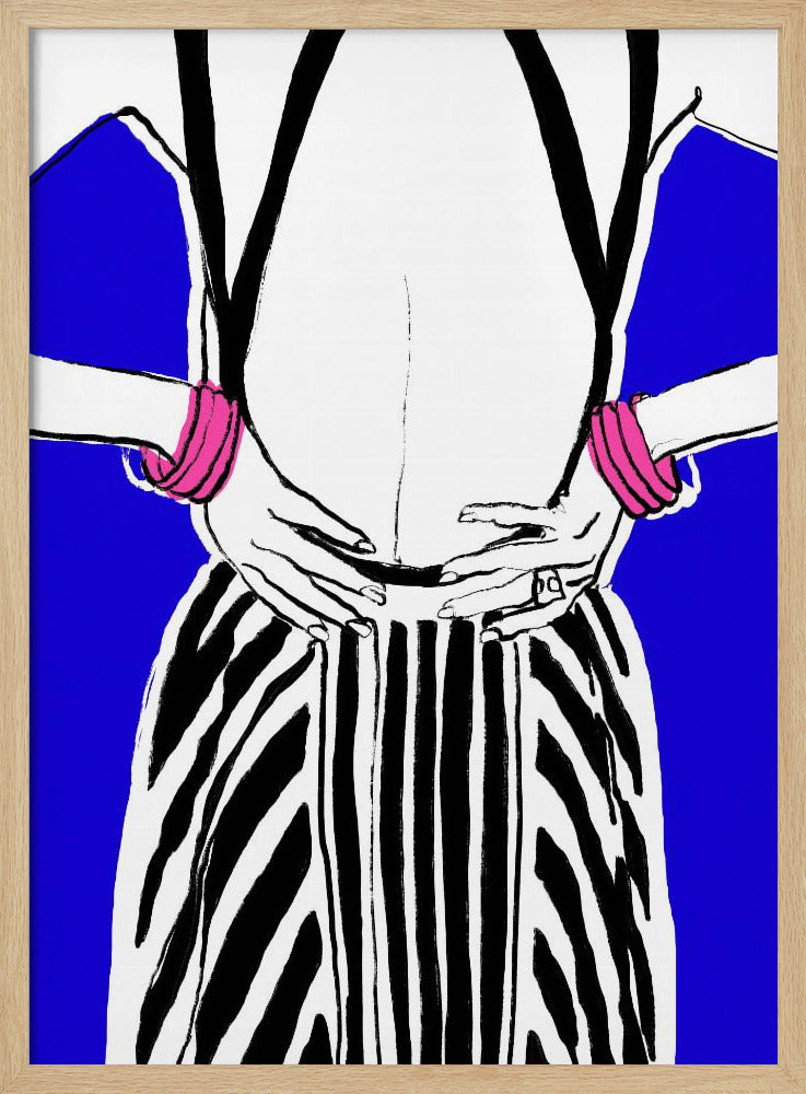 Bold Stripes, Blue Background | Poster