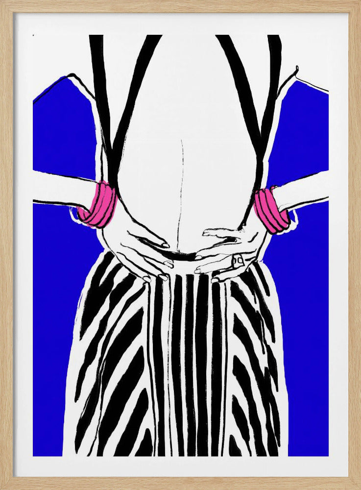 Bold Stripes, Blue Background | Poster