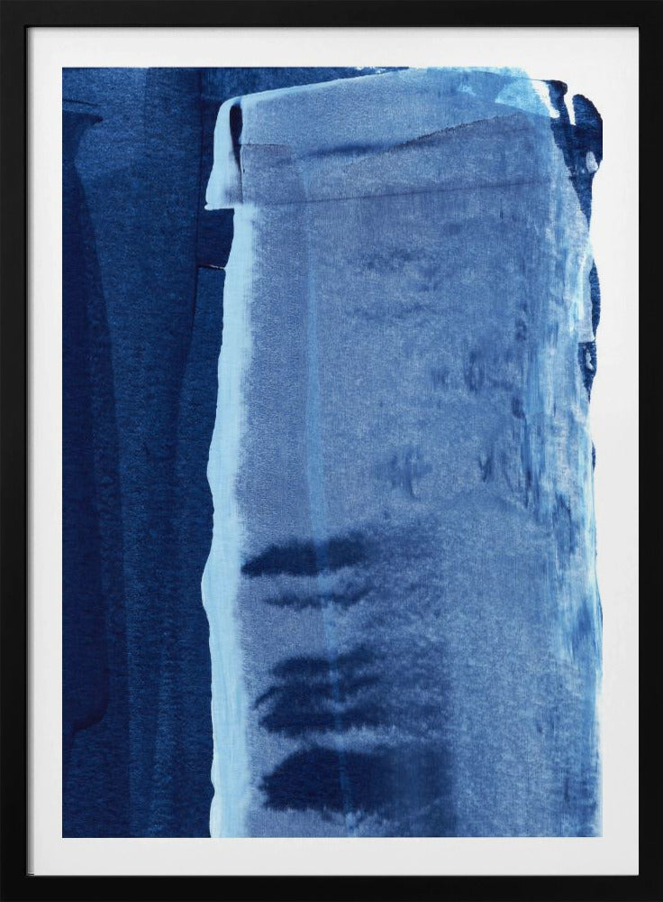 Blue Texture Flowing Vertical Lines | Poster