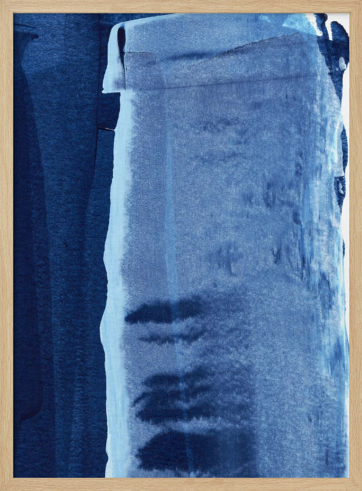 Blue Texture Flowing Vertical Lines | Poster