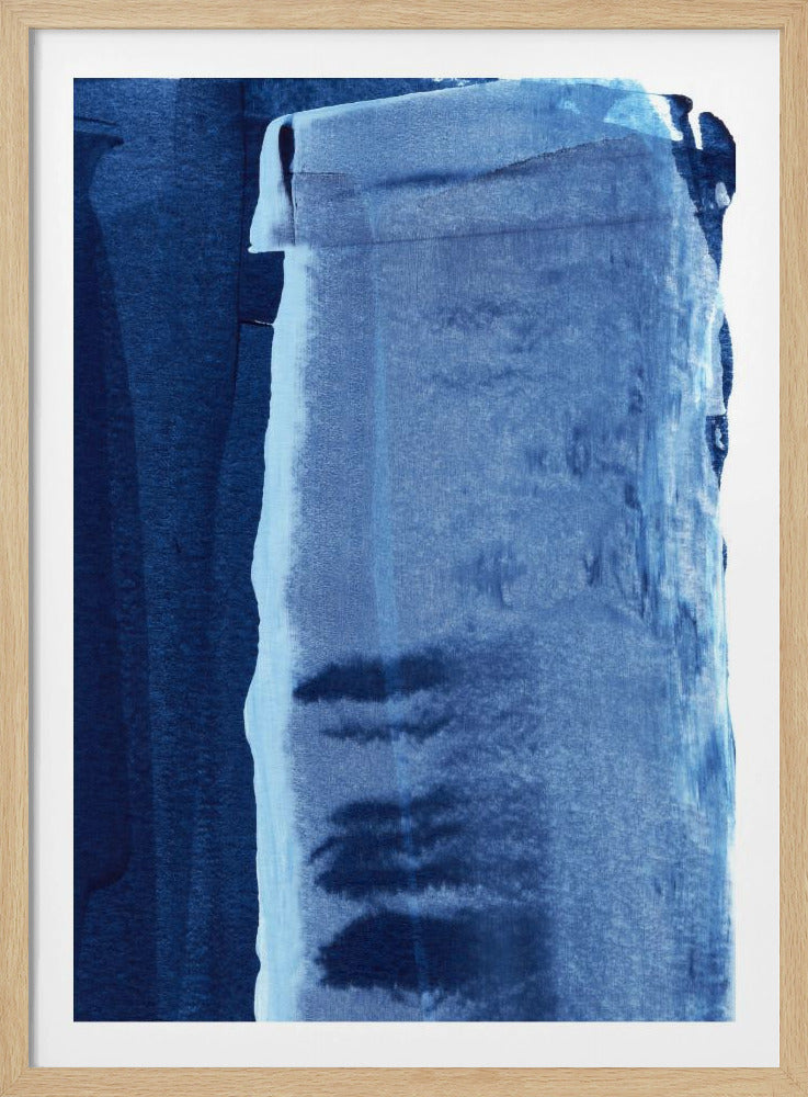 Blue Texture Flowing Vertical Lines | Poster