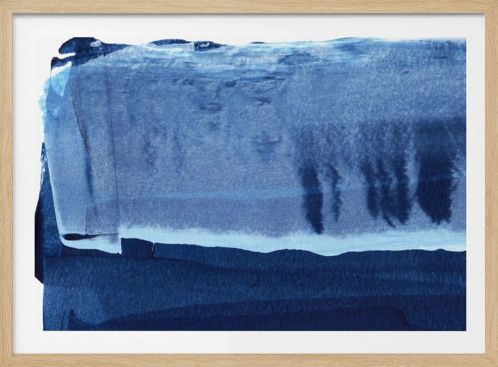 Blue Texture Flowing Vertical Lines | Poster