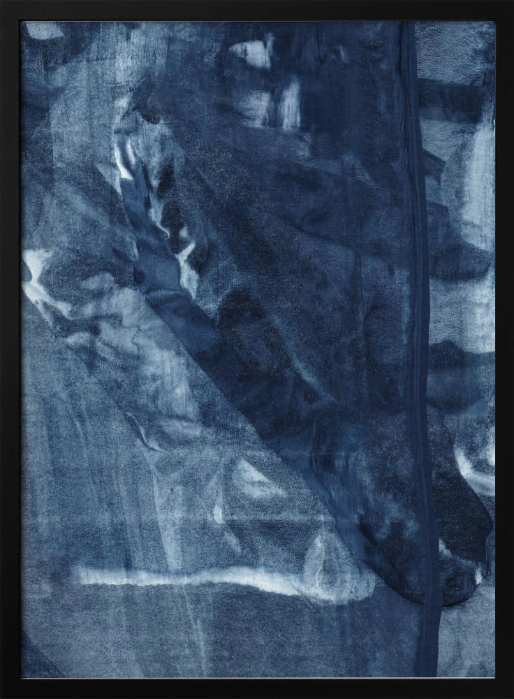 Blue Texture Flowing Vertical Lines | Poster