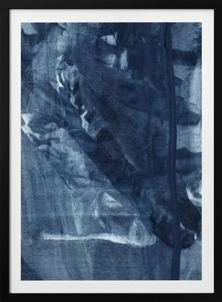Blue Texture Flowing Vertical Lines | Poster