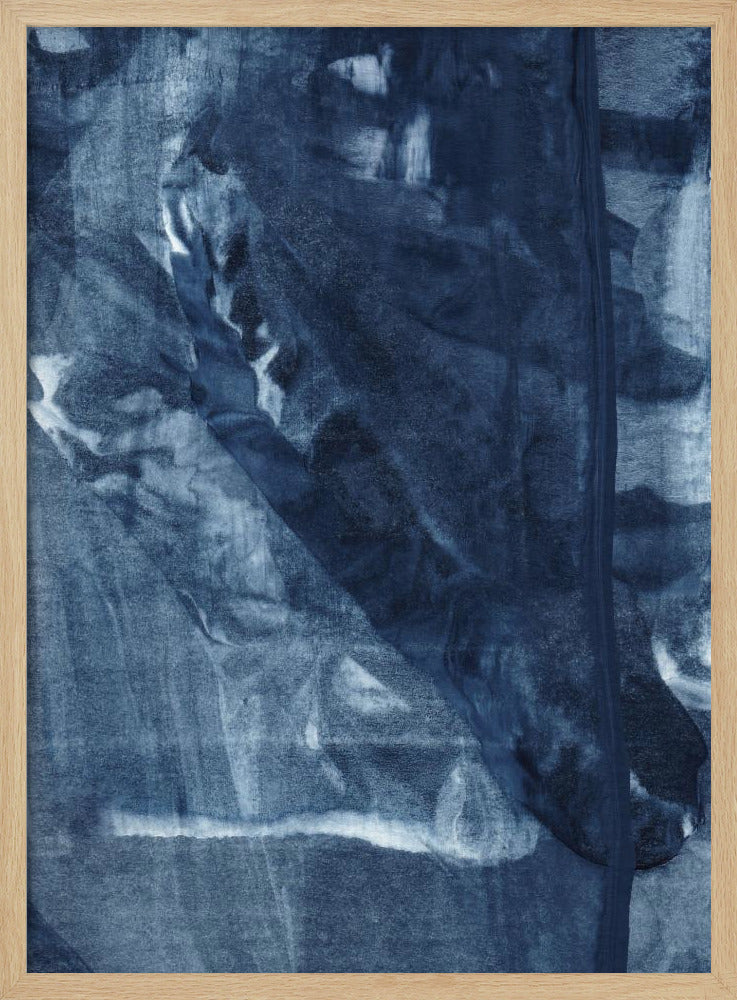 Blue Texture Flowing Vertical Lines | Poster