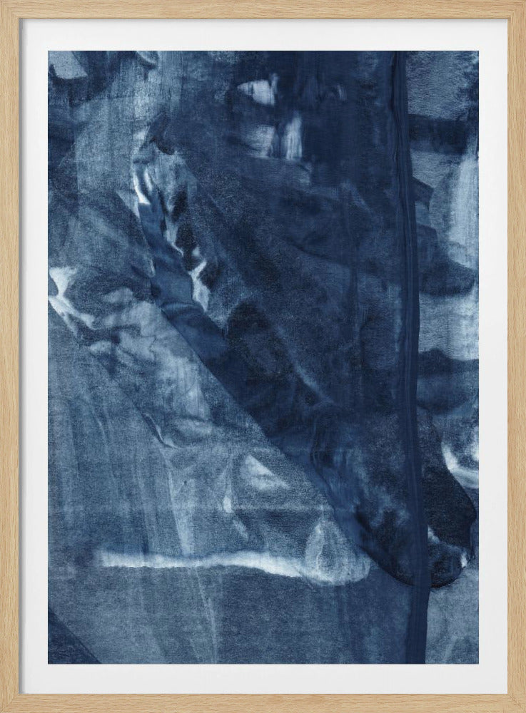 Blue Texture Flowing Vertical Lines | Poster
