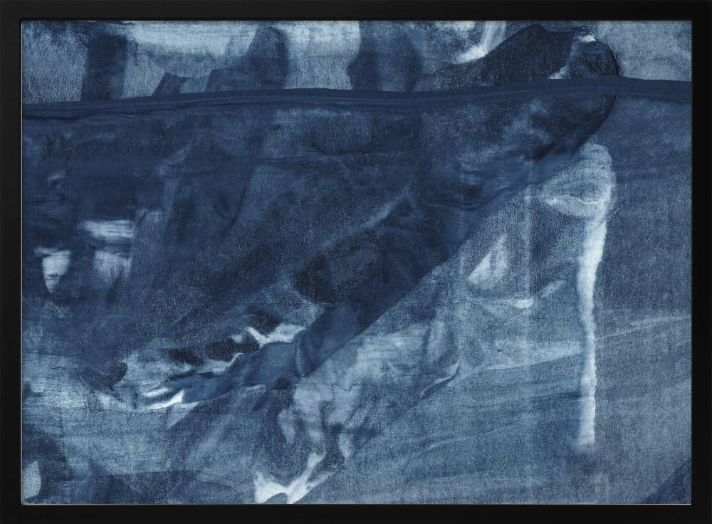 Blue Texture Flowing Vertical Lines | Poster