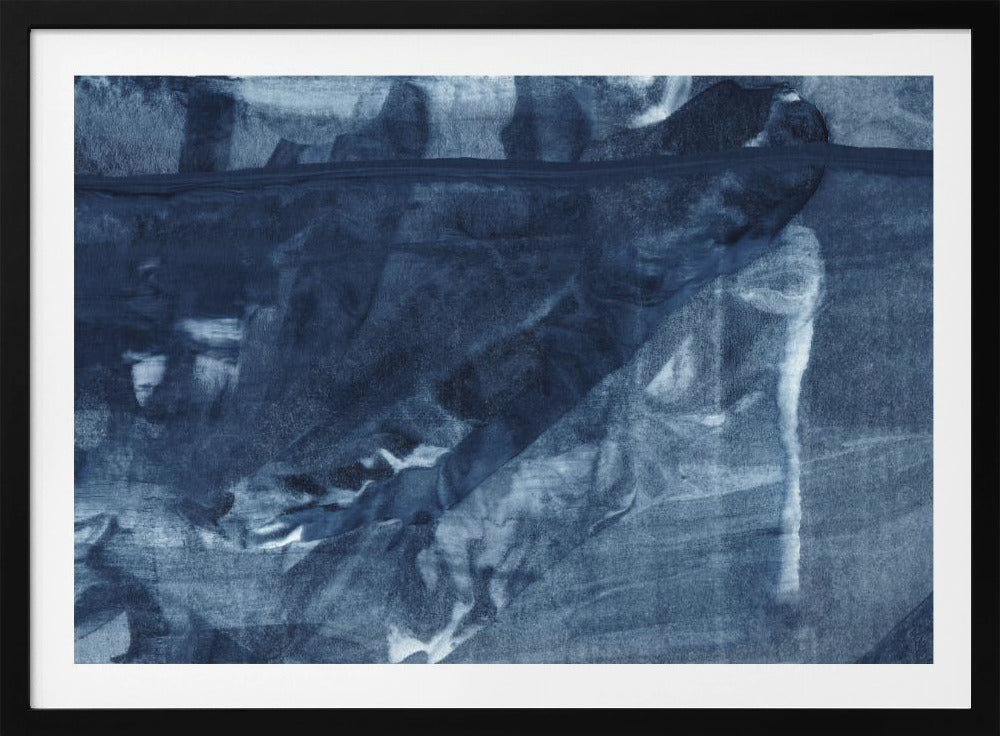 Blue Texture Flowing Vertical Lines | Poster