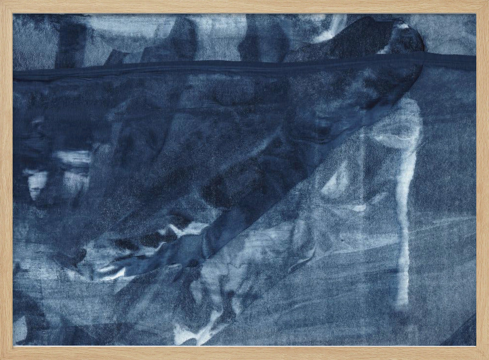 Blue Texture Flowing Vertical Lines | Poster